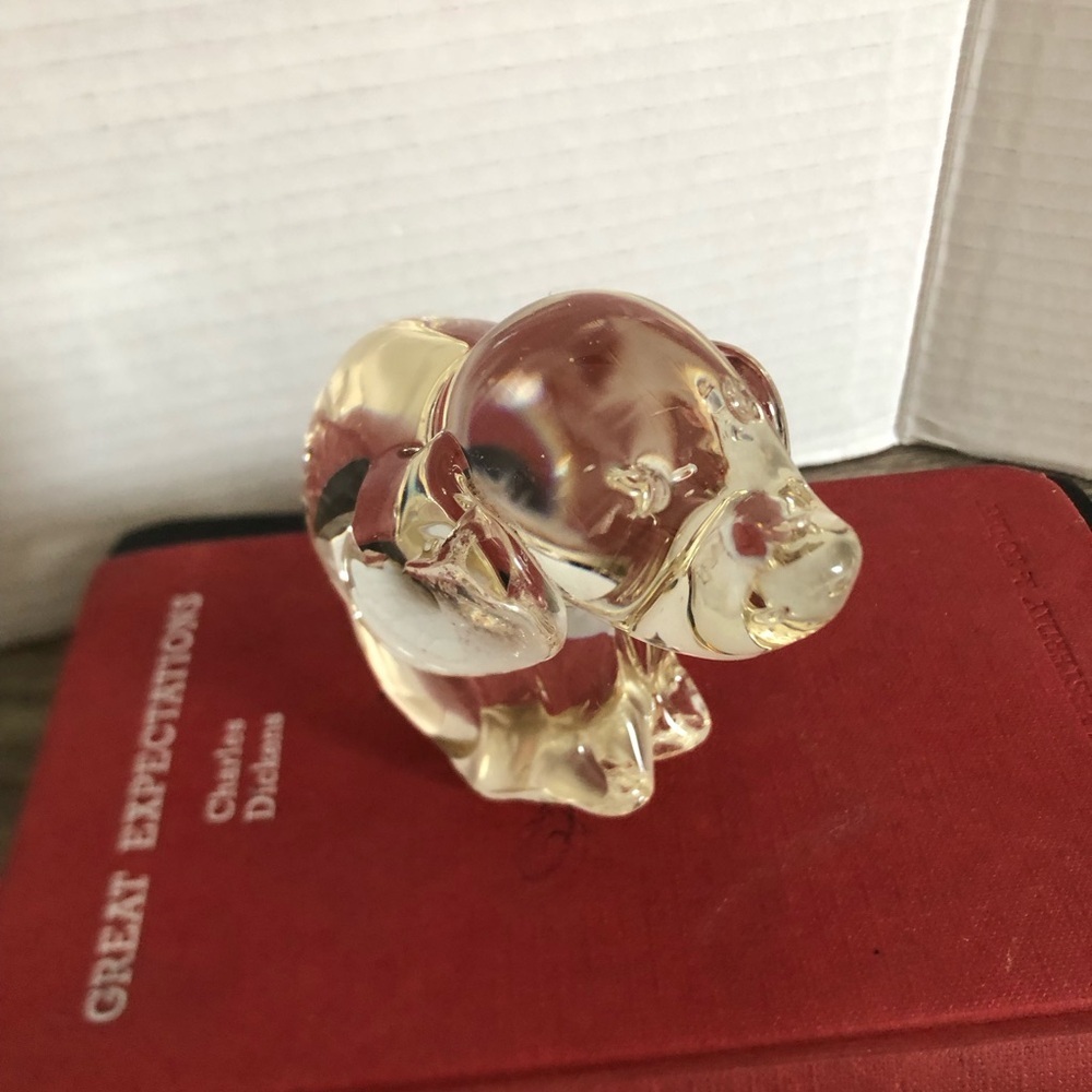 Vtg Blown Glass Dog Figurine